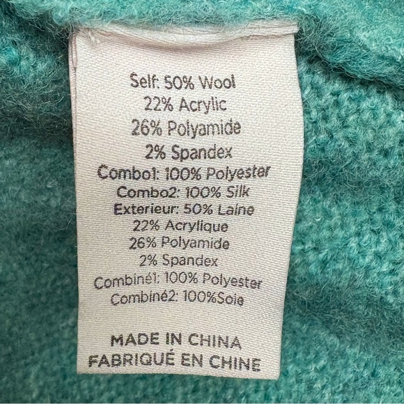 Cinq à Sept Atlas Ruffle Hem Wool Blend Sweater Seafoam Green XS - Picture 6 of 6
